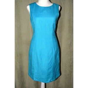 Chadwick's Linen Dress, Sz 4P, Blue Aqua, Summer, Easter, Beach